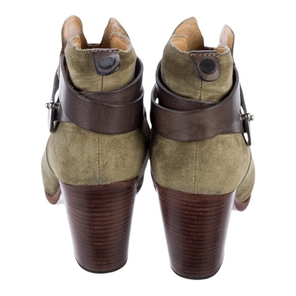 Rag & Bone Women's Olive Harrow Suede‎ Stacked Heel Ankle Bootie Size 7.5 - Picture 5 of 9